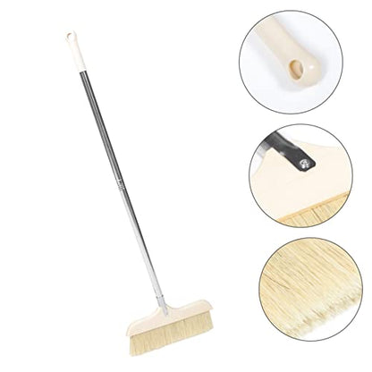 Baluue Soft Bristle Cleaning Brush Long Handle Broom for Floor Cleaning Telescopic Sweeper Detachable Head Broom for Indoor Outdoor