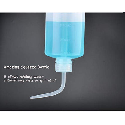 Valchoose 2Pack 500ml Squeeze Bottle 16.9oz, No Spill Wash Bottles Large with Handy Measurement Lines, Wash Bottles Squeeze Spout Flowing Well - color: White, size: 2x500ml