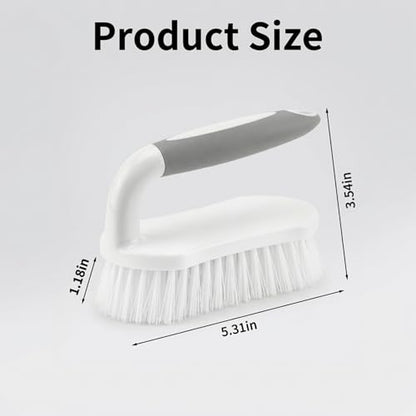 2 Pack Heavy Duty Scrub Brush for Cleaning, Stiff Bristle Cleaning Brushes with Ergonomic Grip for Bathroom Shower Kitchen Sink Carpet Bathtub Tile Floor, Multi-Purpose Household Scrubber Brush