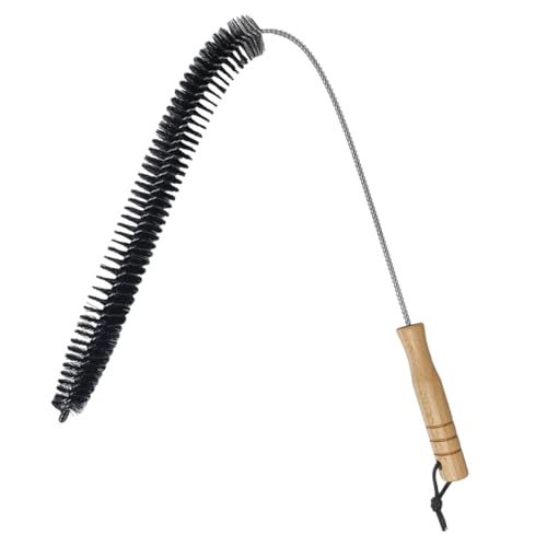 Radiator Cleaner Brush, 30 Inches Flexible Radiator Duster Cleaning Brush with Wood Handle, Radiator Coil Cleaning Brush Vent Cleaner for Vehicle Refrigerator Dryer (Half Bristle) - color: Half Bristle