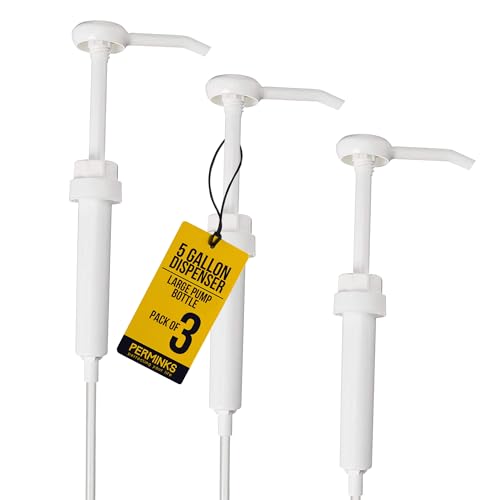5 Gallon Pump Dispenser - Pump for 5 Gallon Bucket, Jug, Bottle, Large Container - Great for Shampoo & Conditioner, Laundry Detergent, Snow Cone Syrup, Bleach Liquid, Oil & More (Pack of 3) - size: 1 Count (Pack of 3)