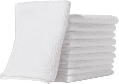 Furniture Clinic Pack of 10 Microfiber Cloths – Lint Free - White Cleaning Cloths - Reusable and Washable - color: White, size: 10 Pack (White)