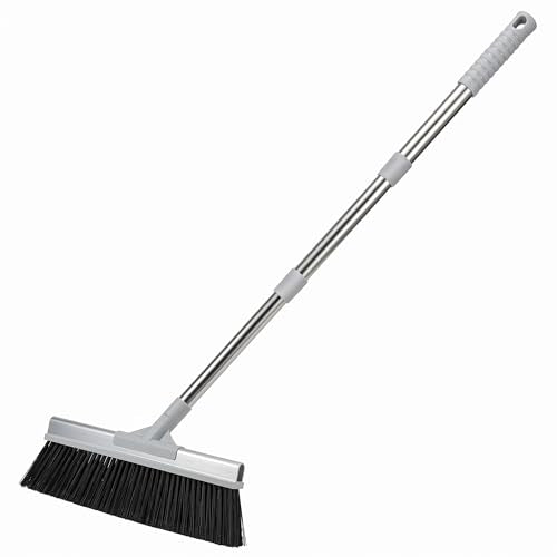 CTIME Outdoor Broom，Heavy Duty Broom 15.7" Broom Head Width, 50" Long Handle Outdoor Large Angle Brooms with Stiff Bristles for Garage, Patio, Porch