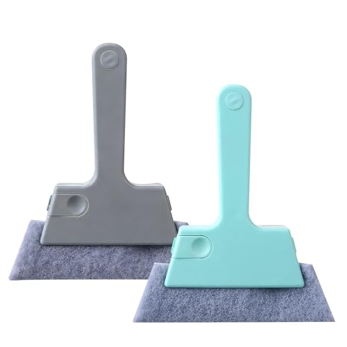 2 Pcs Magic Window Track Cleaner, 2026 New Upgraded Window Track Cleaner Brush, Window Gap Brushes for Homeowners, Multi Purpose Grooves Cleaning Brush for Sliding Windows (Green&Grey) - color: Green&grey