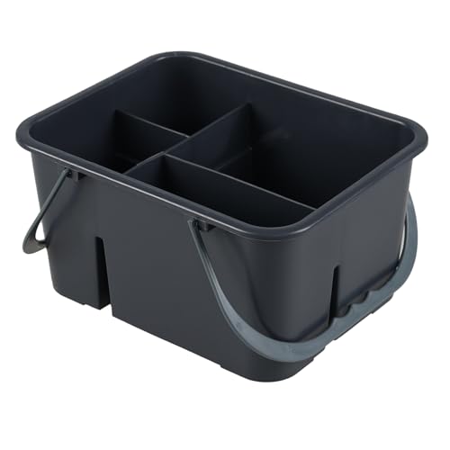 Plastic Cleaning Tool Caddy, Storage Caddy with Handle, Deep Grey