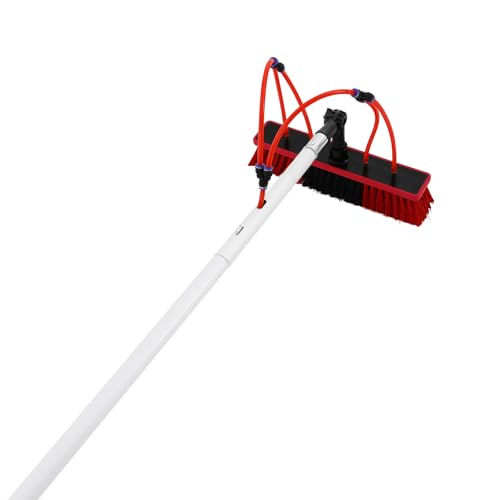 30ft Water Fed Pole Kit Solar Panel Cleaning Brush, Adjustable Window Cleaning Poles with 14in Water Fed Cleaning Brush, Solar Panel Cleaning Pole Outdoor Window Washing Equipment (30Ft, 14in Brush) - size: 30Ft, 14in Brush
