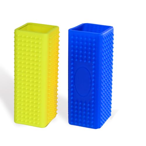 2pcs Pet Dog Cat Hair Remover, Pet Hair Removal Tool, Hollow Cleaner Brush for car，Interior, Furniture, Sofa (blue and yellow) - color: blueyellow