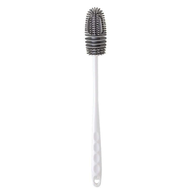 [Long-Handled Brush for Cleaning] Versatile Long-Handled Silicone Brush for Cups & Bottles - Reusable, Ideal for Kitchen, Bathroom, Car Cleaning, Bathroom Cleaning Tools（White） - color: White