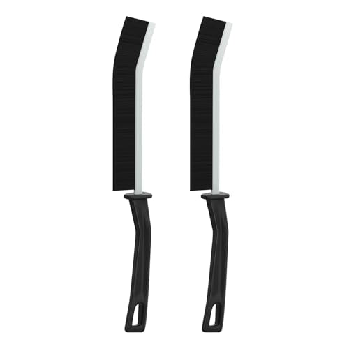 Crevice Cleaning Brush, 2Pcs Hard Bristle Gap Scrub Brush for Bathroom, Kitchen, Tiles and Sink, Multifunctional Household Cleaning Tool(Black) - color: Black