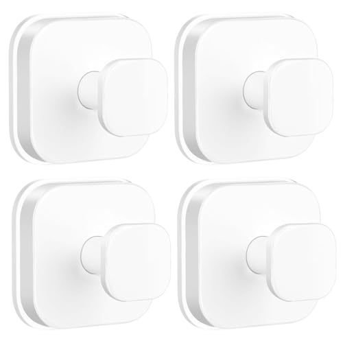 BKV Suction Cup Hooks for Shower,Heavy Duty Shower Hooks for Bathroom Wall,Glass Windows,Smooth Doors to Hang Towels,Robes,Coat,Reusable Suction Cup Wreath Hanger for Christmas Wreaths-White(4 Pack) - color: White, size: 4 Pack