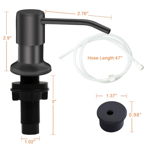 Sink Soap Dispenser, Kichen Sink SoapDispenser, 47" Extension Tube kit, Under Sink Soap Dispenser Pump, No Need More Refills （Gray-2 Pack） - color: Gray-2 Pack
