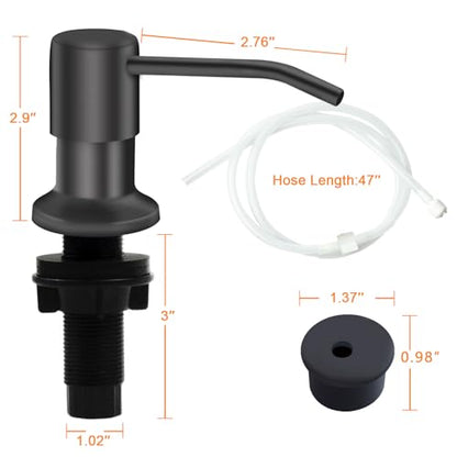 Sink Soap Dispenser, Kichen Sink SoapDispenser, 47" Extension Tube kit, Under Sink Soap Dispenser Pump, No Need More Refills （Gray-2 Pack） - color: Gray-2 Pack