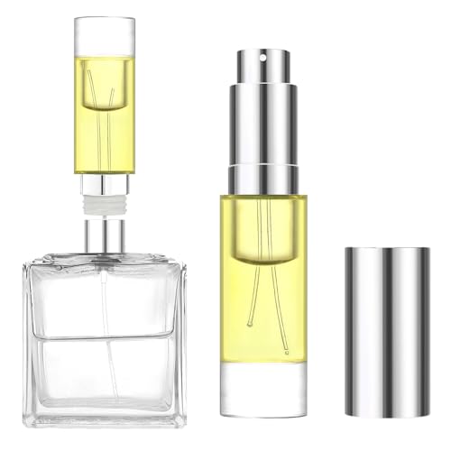 MUB Perfume Travel Refillable Atomizer Bottle 5ml Glass Overmolding Unique Top-Filling Leak-Proof Spray Bottle Atomizer Sprayer for Perfume Cologne Mini Travel Size Empty Pocket Portable - yellow - color: Yellow