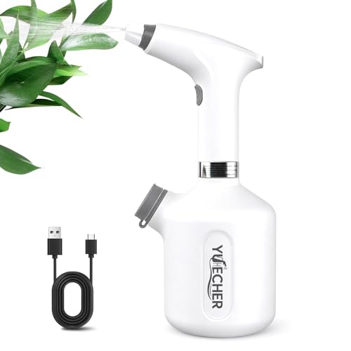 Electric Spray Bottle, 0.26 Gallon Battery Powered Plant Mister, 1500mAh USB Rechargeable Automatic Garden Sprayer, Handheld Continuous Water Spray Bottle for Indoor Houseplants, Succulents, Cleaning - size: 1L/0.26 Gallon