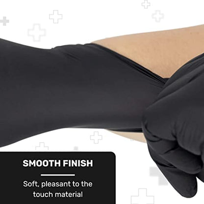Well Before Black Vinyl Gloves - Disposable Powder-Free and Latex-Free Gloves - size: Small