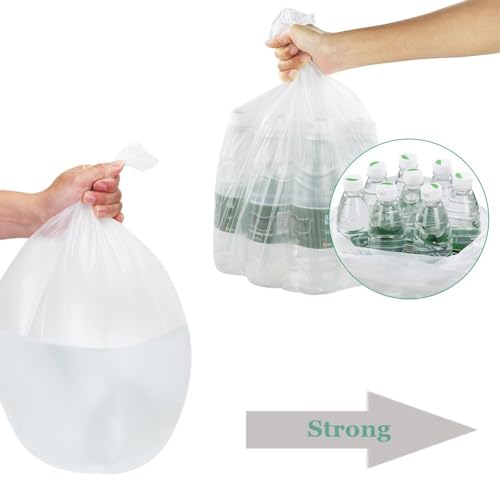 4 Gallon Trash Bags, Garbage Bags Waste Bin Strong Wastebasket Liners Bags for Kitchen Home Bedroom Bathroom Office-125 Counts (Clear White) - style: Clear White-4Gal-125-2