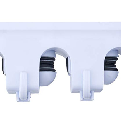 Superio Mop & Broom organizer 3-Slots (White 2-Pack) - color: White, size: Medium, 2-pack