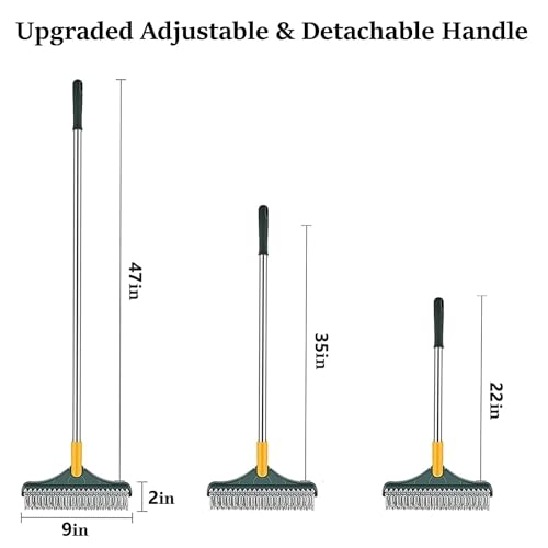 2-in-1 Bathroom Cleaning Brush with Wiper - Long Handle 180° Rotate Toilet Brush, Tiles Cleaning, Floor Scrub for Kitchen and Bathroom Accessories (Yellow, 2 in 1)