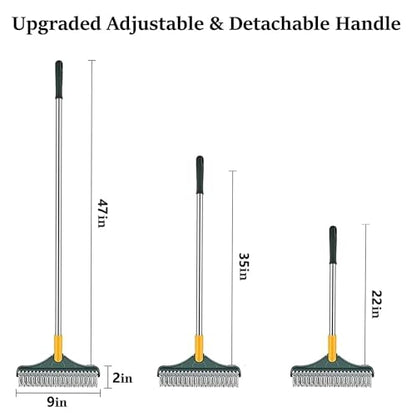 2-in-1 Bathroom Cleaning Brush with Wiper - Long Handle 180° Rotate Toilet Brush, Tiles Cleaning, Floor Scrub for Kitchen and Bathroom Accessories (Yellow, 2 in 1)