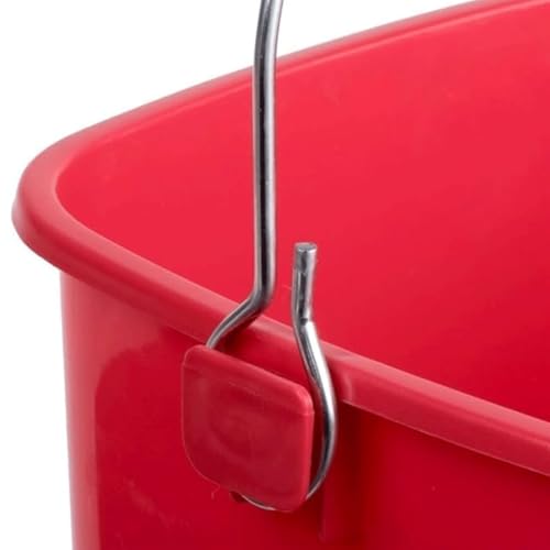 Cleaning Bucket with Handle - 3-Quart Square Sanitizer Bucket - Red & Green Pail for Commercial Sanitizing - Small Bucket for Cleaning Restaurant, Kitchen, Home, Food Service Use (Set of 2)