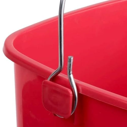 Cleaning Bucket with Handle - 3-Quart Square Sanitizer Bucket - Red & Green Pail for Commercial Sanitizing - Small Bucket for Cleaning Restaurant, Kitchen, Home, Food Service Use (Set of 2)