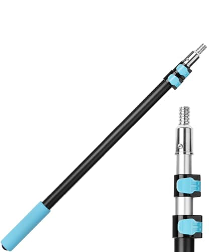 Bates- Telescopic Extension Pole, 6 Ft, Aluminum Alloy, Sturdy Multi-Purpose Extension Pole with Flip-Lock Design for Painting, Dusting and Cleaning - color: Black and Blue, size: 6 Ft, 1 Pack