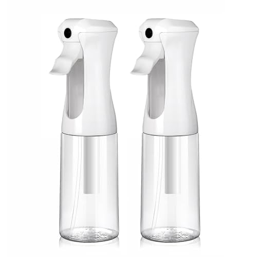 VIGOR PATH Continuous Spray Bottle for Hair – Fine Mist Mister for Hairstyling, Cleaning, Plants, Pets, Barbers, Salons, and Essential Oil Applications (200ml/6.7 oz) Clear 2 Pack - size: 6.7oz (2 Pack) Clear