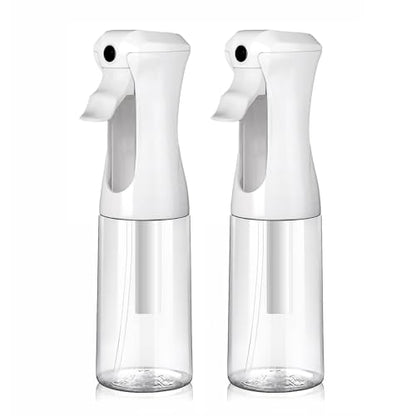 VIGOR PATH Continuous Spray Bottle for Hair – Fine Mist Mister for Hairstyling, Cleaning, Plants, Pets, Barbers, Salons, and Essential Oil Applications (200ml/6.7 oz) Clear 2 Pack - size: 6.7oz (2 Pack) Clear