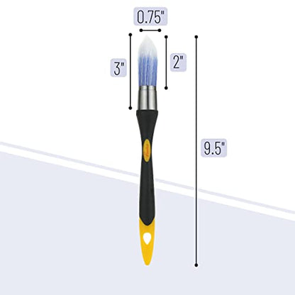 Bates Trim Brush, 0.75 Inch Edge Painting Tool, Trimmer Edger - color: Yellow-black, size: 0.75 inch, 1 Pack