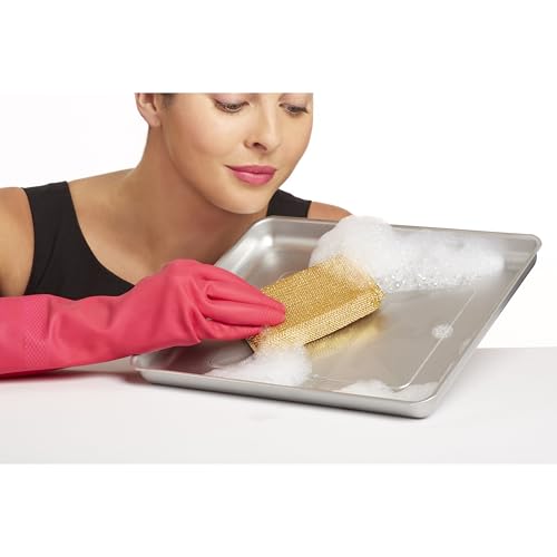 Casabella Sparkle Scrub Sponge Set Absorbent Sponges with Scrubber Exterior Dishwasher-Safe, 4-Pack - size: 4-Pack