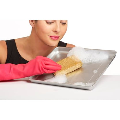 Casabella Sparkle Scrub Sponge Set Absorbent Sponges with Scrubber Exterior Dishwasher-Safe, 4-Pack - size: 4-Pack