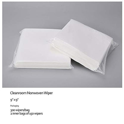 AAwipes Lint Free Wipes Cleanroom Wipes Nonwoven Auto Paint Prep Cellulose/Polyester Blend (9"x9" 300 Pcs, 56 GSM) General Purpose Lab Use (NW05609)