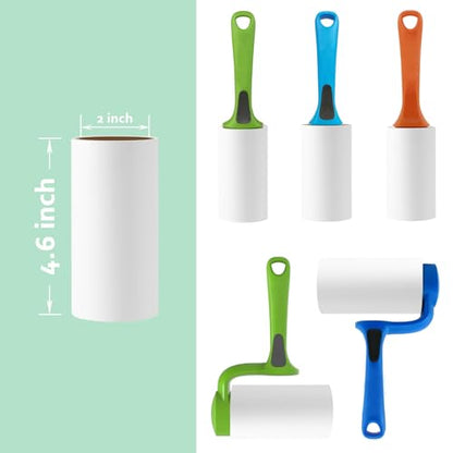 4.6 inch Giant Lint Roller Refills Compatible with Evercare Giant Lint Roller 4.6 inch Pet Hair Remover Roller Refill Extra Sticky 60 Sheets per Roll 5 Pack Total 300 Sheets - size: 4.6 inch