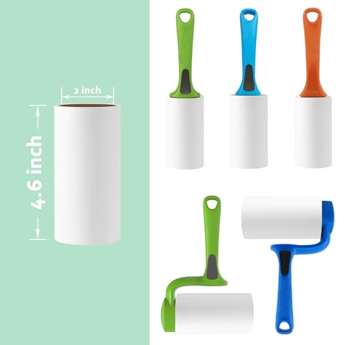 4.6 inch Giant Lint Roller Refills Compatible with Evercare Giant Lint Roller 4.6 inch Pet Hair Remover Roller Refill Extra Sticky 60 Sheets per Roll 5 Pack Total 300 Sheets - size: 4.6 inch
