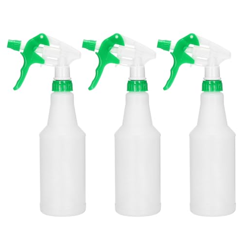 PATIKIL 500ml/16oz Plastic Spray Bottles, 3pcs Adjustable Nozzle Leak Proof Empty Water Mist Stream Sprayer for Cleaning Solutions Plants Hair, Green - size: 500ml/16oz