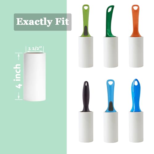 4 inch Lint Roller Refills Compatible with Evercare PetLovers Extra Sticky Lint Roller 6 Pack of Refills Only 60 Sheets per Refill 360 Sheets Total (1 1/2'' Inside Dia.) - size: 4 inch (1.5'' Inside Dia.)