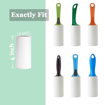 4 inch Lint Roller Refills Compatible with Evercare PetLovers Extra Sticky Lint Roller 6 Pack of Refills Only 60 Sheets per Refill 360 Sheets Total (1 1/2'' Inside Dia.) - size: 4 inch (1.5'' Inside Dia.)