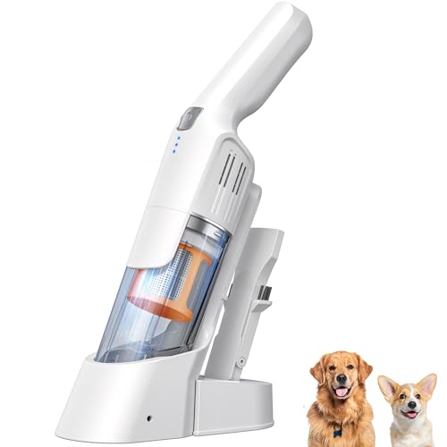 Handheld Vacuum Cordless, 24KPA Powerful Car Vacuum, Rechargeable, Charging Dock, Ergonomic Handle, 2-in-1 Crevice Tool, 1.8lb Portable Vacuum Cleaner with 2-Speed for Car, Home - color: Shiroi Koibito