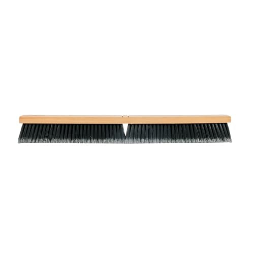 Restaurantware-BROOM HEAD ONLY: Clean Tek Professional 30-Inch Broom Head, 1 Heavy-Duty Push Cleaning Tool - Handle And Brace Sold Separately, Medium Plastic Bristles, Wooden, Commercial Use - size: 30", style: Wood, with Medium Flagged Bristles