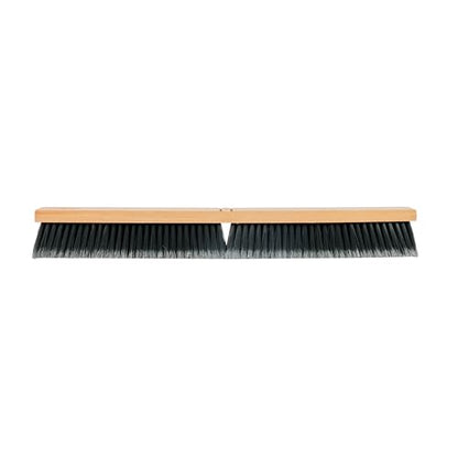 Restaurantware-BROOM HEAD ONLY: Clean Tek Professional 30-Inch Broom Head, 1 Heavy-Duty Push Cleaning Tool - Handle And Brace Sold Separately, Medium Plastic Bristles, Wooden, Commercial Use - size: 30", style: Wood, with Medium Flagged Bristles