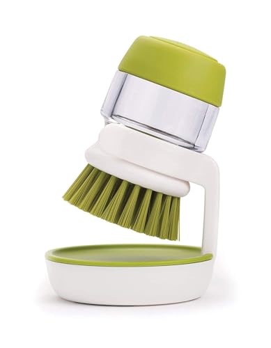Plastic Cleaning Brush with soap Dispenser for Kitchen Sink washbasin,Dish Washer with Storage Stand Holder,Palm Scrub soap Dispenser Washing-up Brush| Hygienic Drip-Dry Stand Included