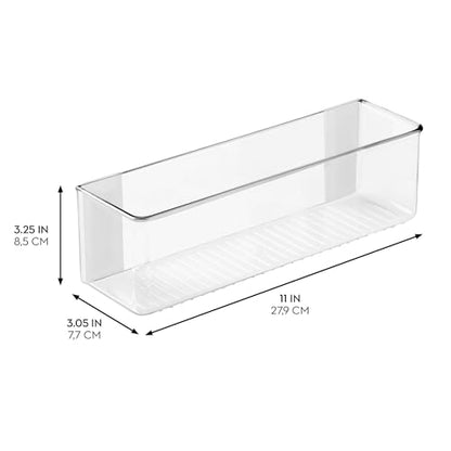 iDesign Adhesive Organizer Bin, Set of 2, Clear | Damage-Free Hanging, For Kitchen, Bathroom, or Office - style: Pack of 2