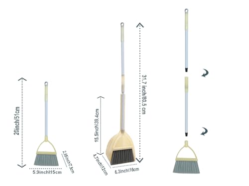 Mini Broom with Dustpan for Kids,Little Housekeeping Helper Set (Light Yellow) - color: Light Yellow
