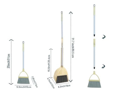 Mini Broom with Dustpan for Kids,Little Housekeeping Helper Set (Light Yellow) - color: Light Yellow