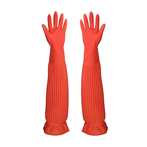 Arms Length Rubber Gloves Household Long Cleaning Gloves Reusable Kitchen Natural Rubber Living Wash Gloves - size: Large - 22" x 4.3"