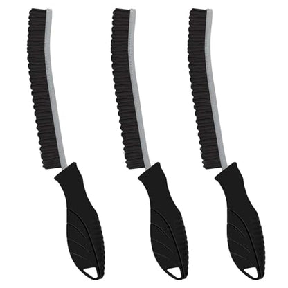 Magiware New Serrated Crevice Cleaning Brush, Hard Bristle Cleaning Tools for Household Use, Multifunctional Gap Cleaner Supplies for Kitchen, Bathroom,Toilet, Faucets, Grout, Car, Home Essentials - style: SERRATED-BLACK