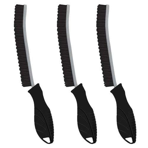 Magiware New Serrated Crevice Cleaning Brush, Hard Bristle Cleaning Tools for Household Use, Multifunctional Gap Cleaner Supplies for Kitchen, Bathroom,Toilet, Faucets, Grout, Car, Home Essentials - style: SERRATED-BLACK