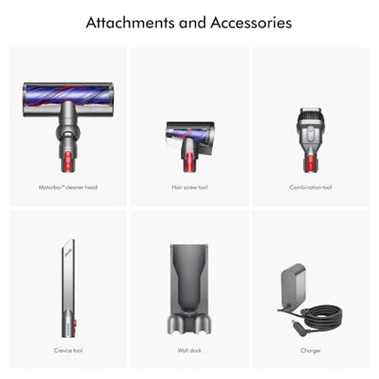 Dyson V8 Cordless Vacuum, Cleans Hard Floors and Carpets, Detangles, Converts to Handheld, 115AW, 2 Power Modes, Up to 40 Minutes¹ - style: V8