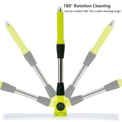 Magic Broom Sweeper, with 51 Long Handle Silicon Broom, Floor Squeegee for Concrete Floor Cleans Glass,Fine Dust,Hair,Liquids