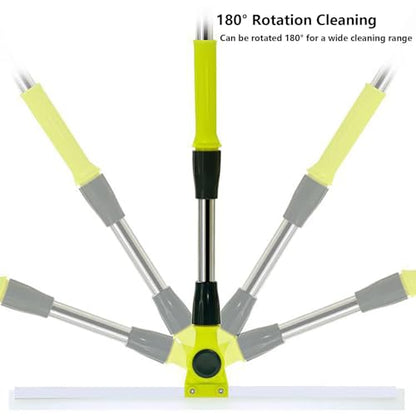 Magic Broom Sweeper, with 51 Long Handle Silicon Broom, Floor Squeegee for Concrete Floor Cleans Glass,Fine Dust,Hair,Liquids